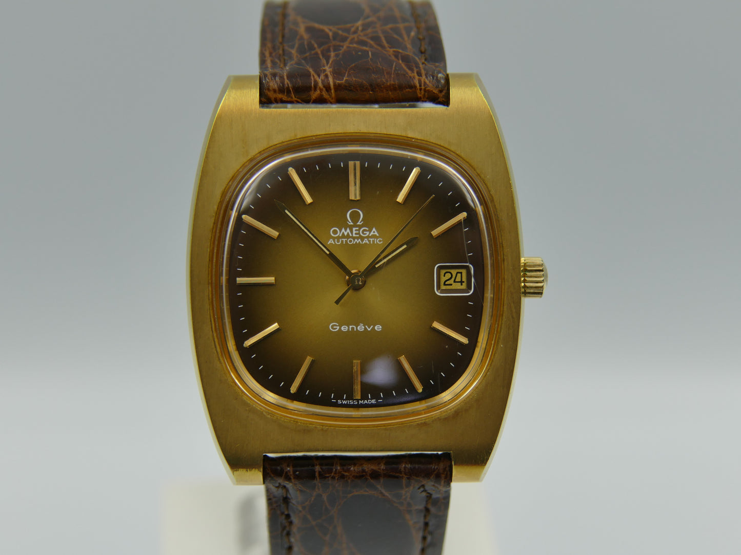 70's vintage watch mens Omega Geneve automatic cal. 1012 ref 166.0190 gold pl