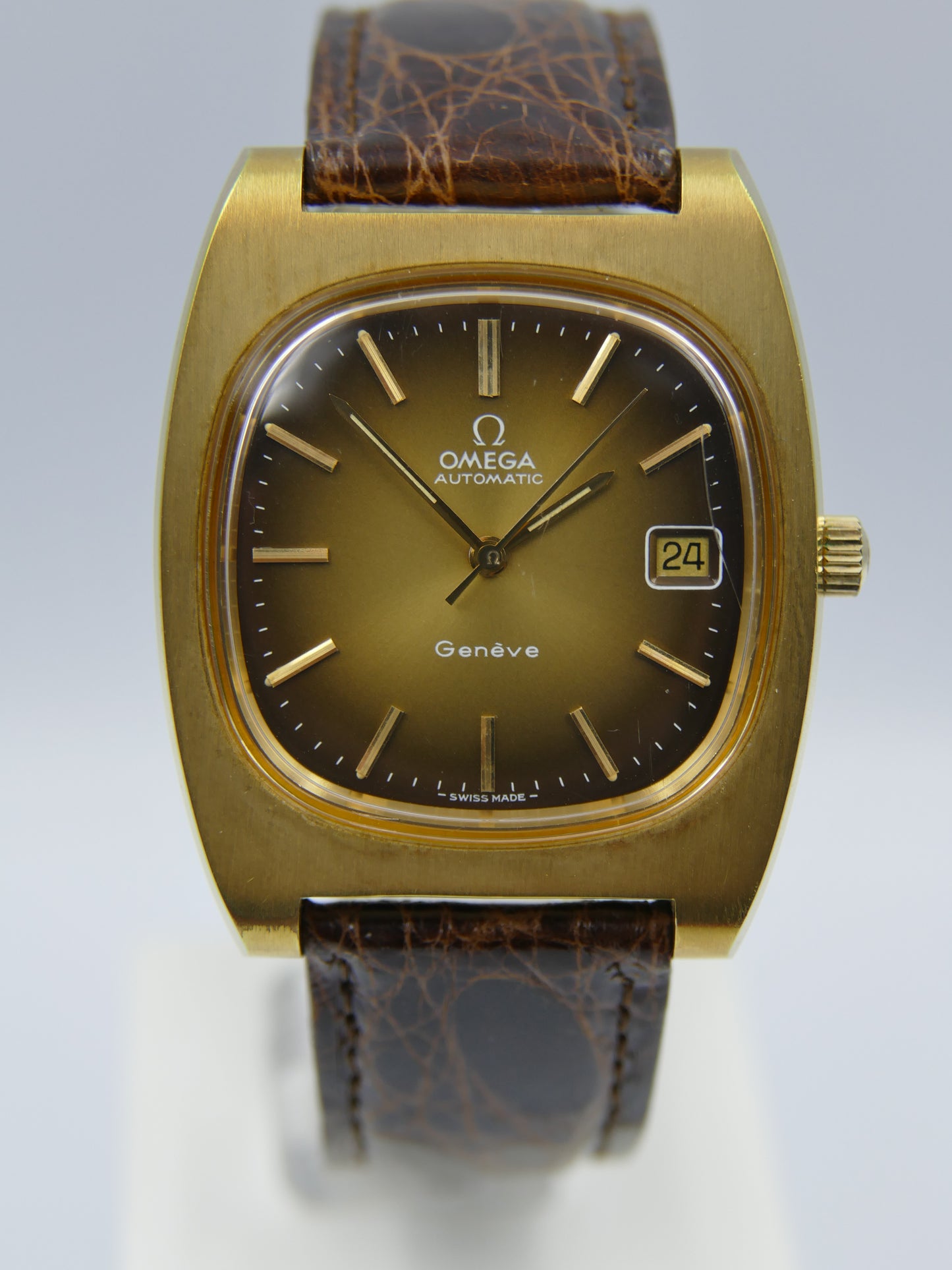 70's vintage watch mens Omega Geneve automatic cal. 1012 ref 166.0190 gold pl