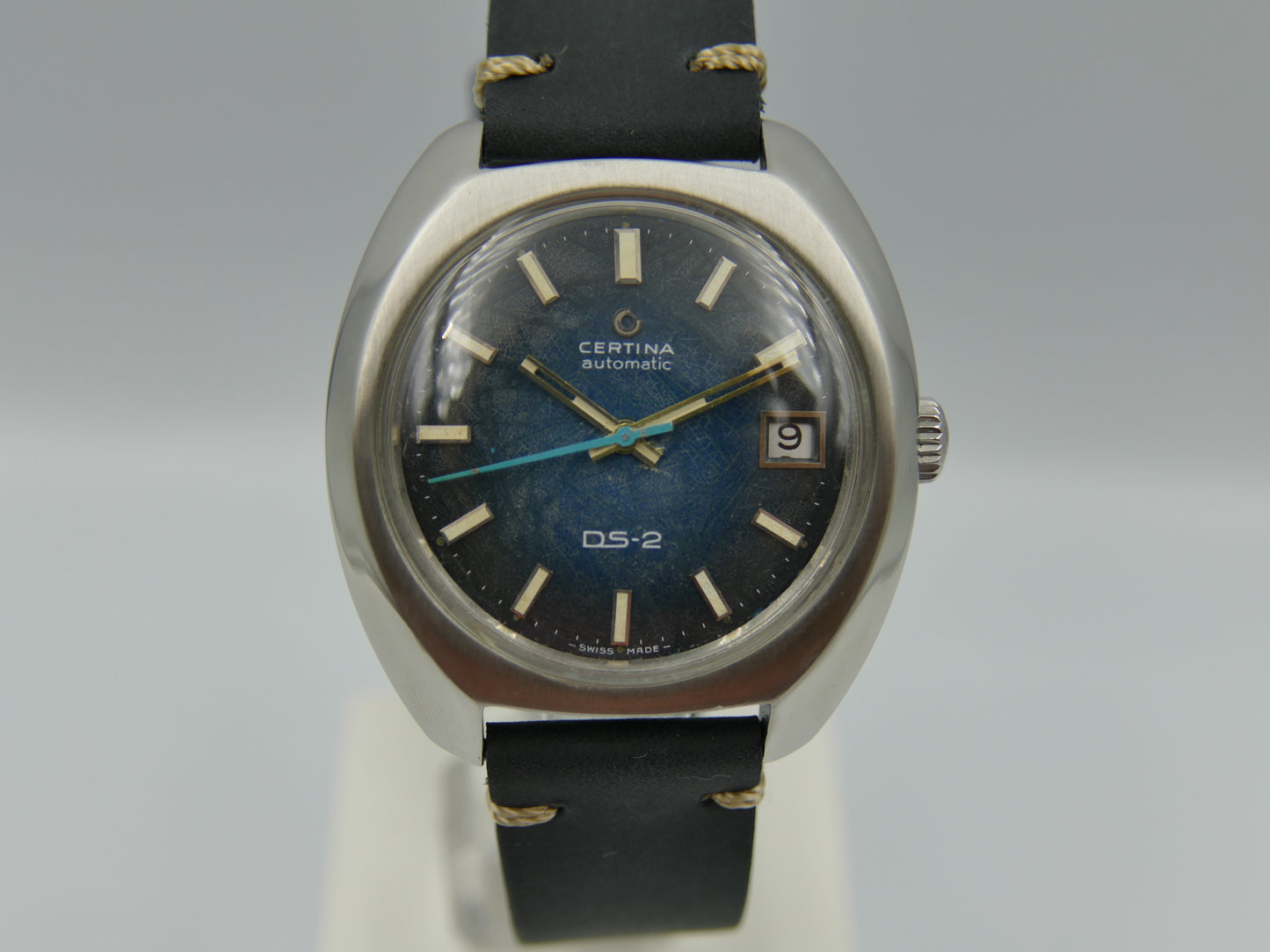 70's vintage watch mens Certina DS-2 ref. 5801 300 automatic 25-651 steel blue