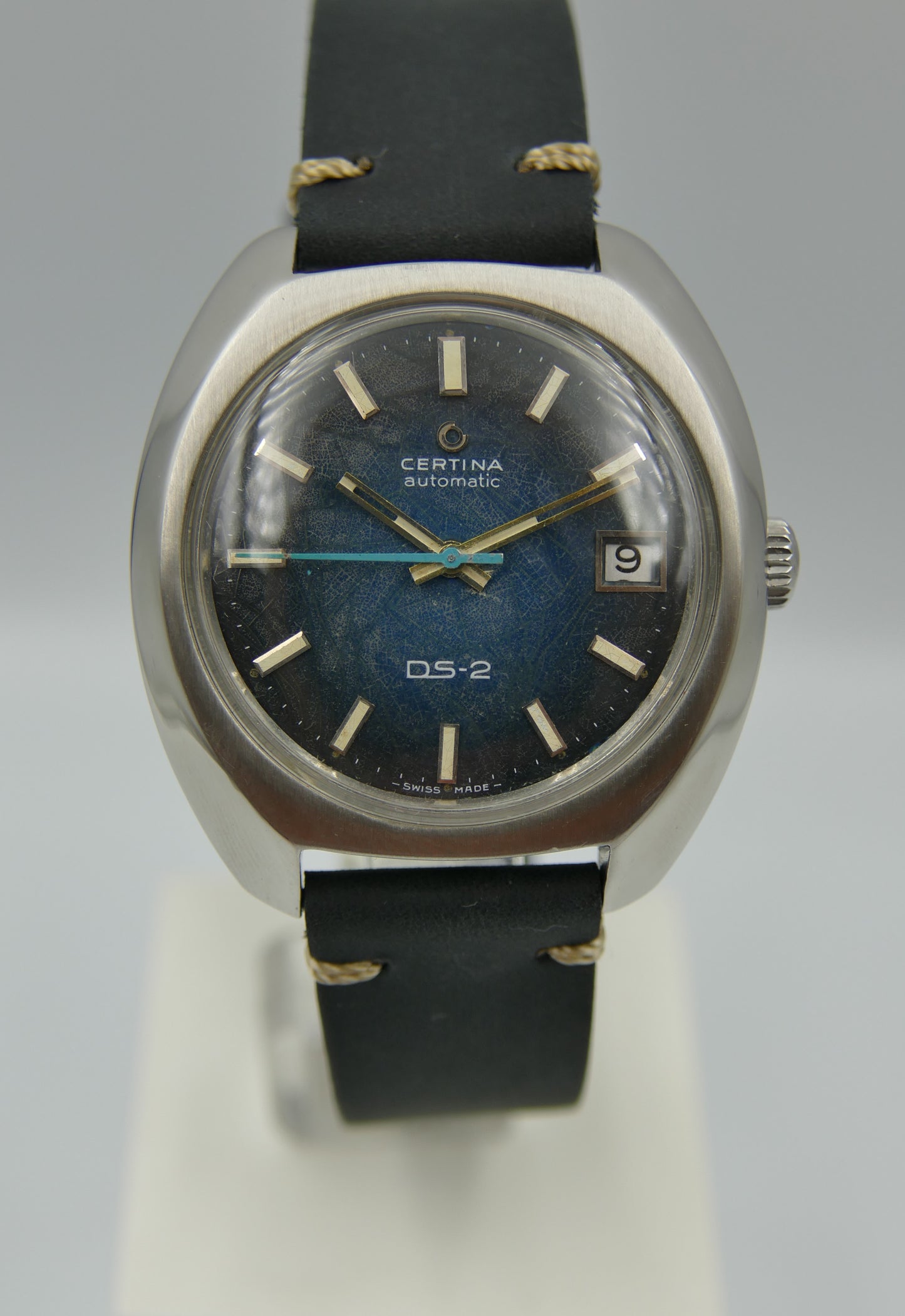 70's vintage watch mens Certina DS-2 ref. 5801 300 automatic 25-651 steel blue