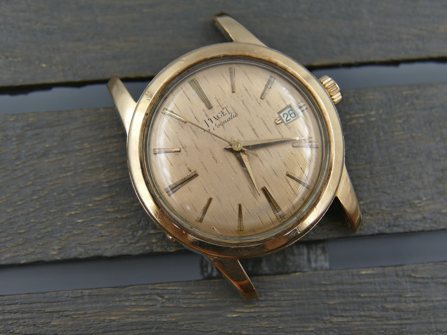 50's vintage watch mens Piaget ref. 11708 automatic Felsa 694 rose gold cap 34mm