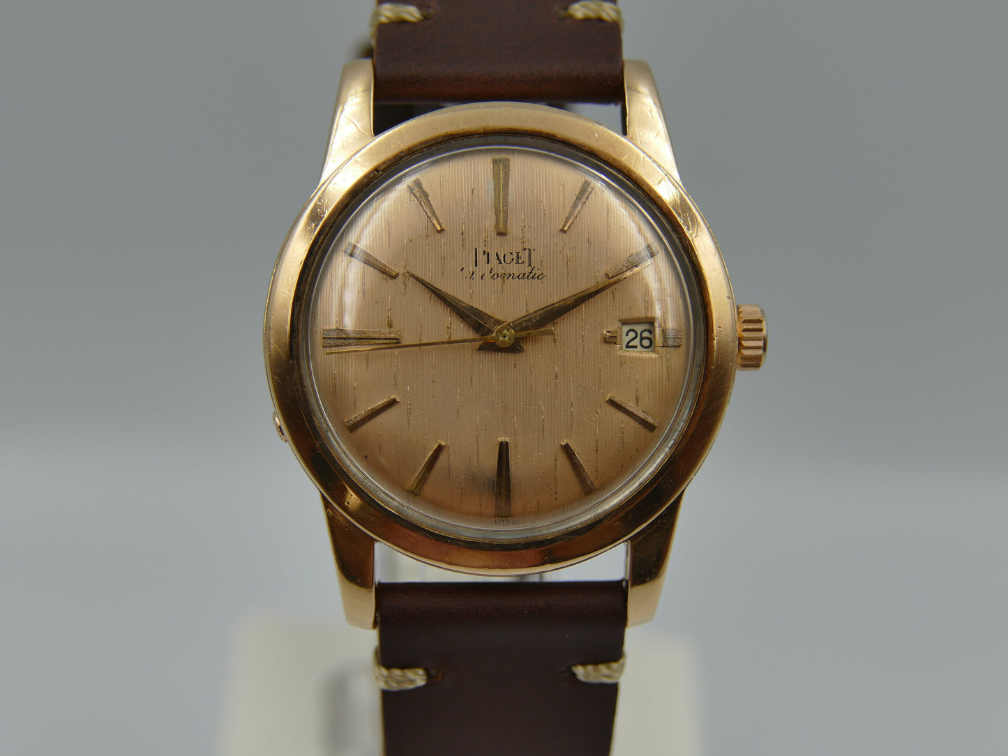 50's vintage watch mens Piaget ref. 11708 automatic Felsa 694 rose gold cap 34mm