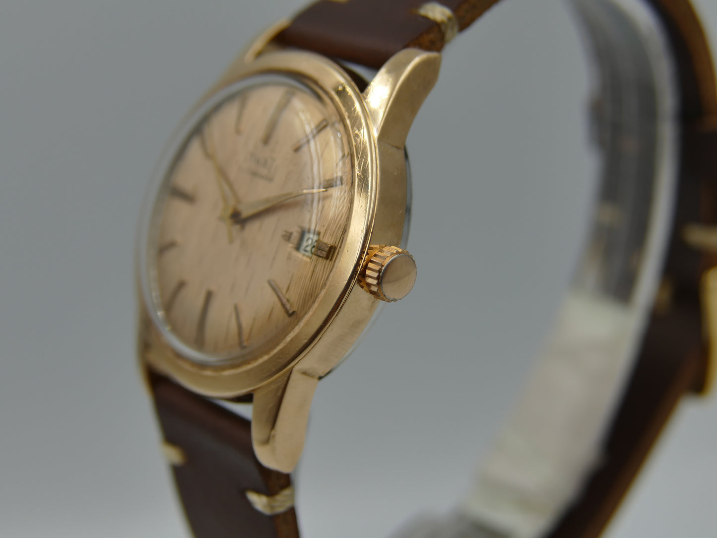 50's vintage watch mens Piaget ref. 11708 automatic Felsa 694 rose gold cap 34mm