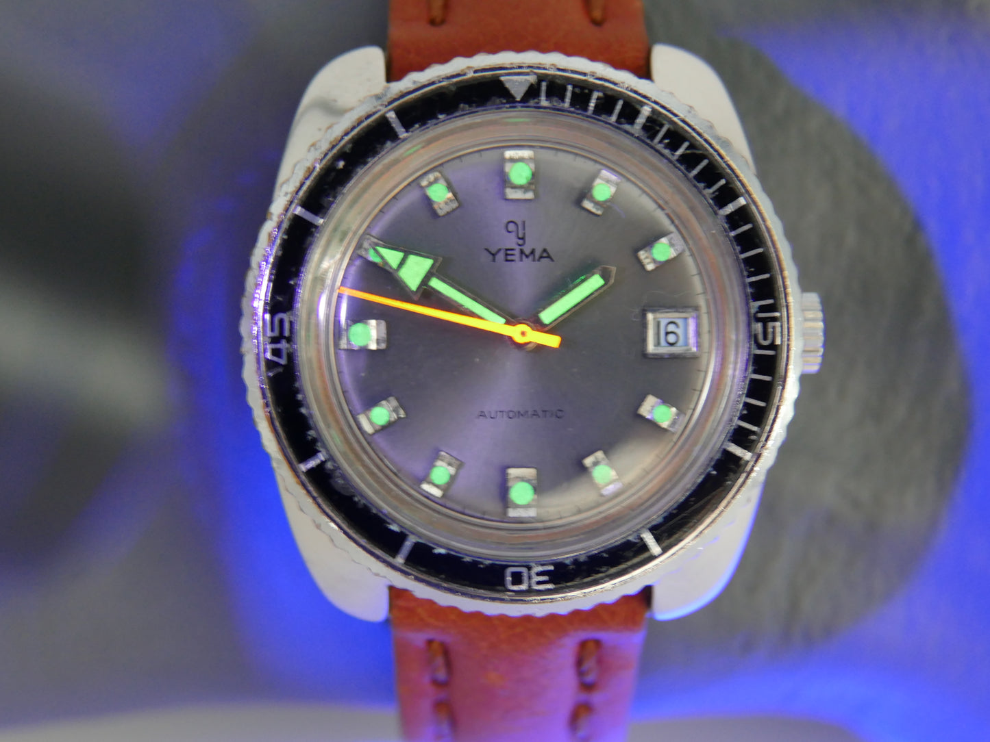 70's vintage watch mens Yema diver plongee ref 221214 automatic FE 3611