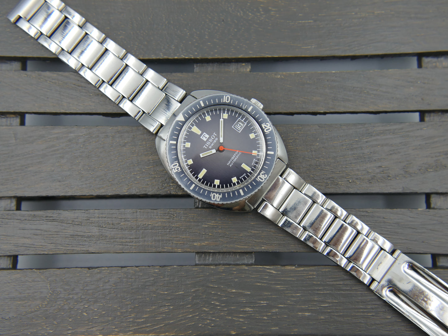 70s vintage watch mens diver Tissot Navigator Automatic cal. 2481 ref 44646 -2X