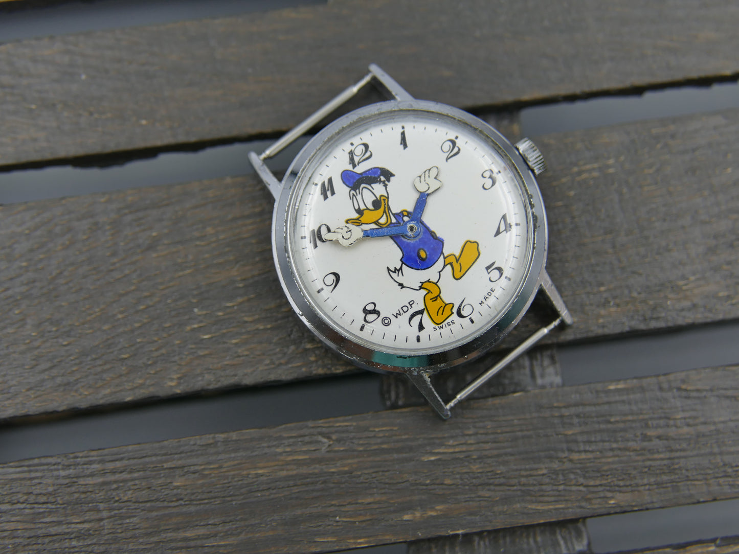 60's vintage watch W.D.P. Disney Donald Duck manual wind swiss made serviced