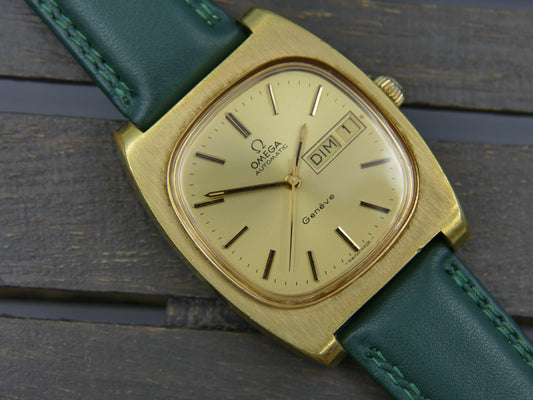 70's vintage watch mens Omega Geneve automatic cal. 1022 ref 166.0190 gold pl