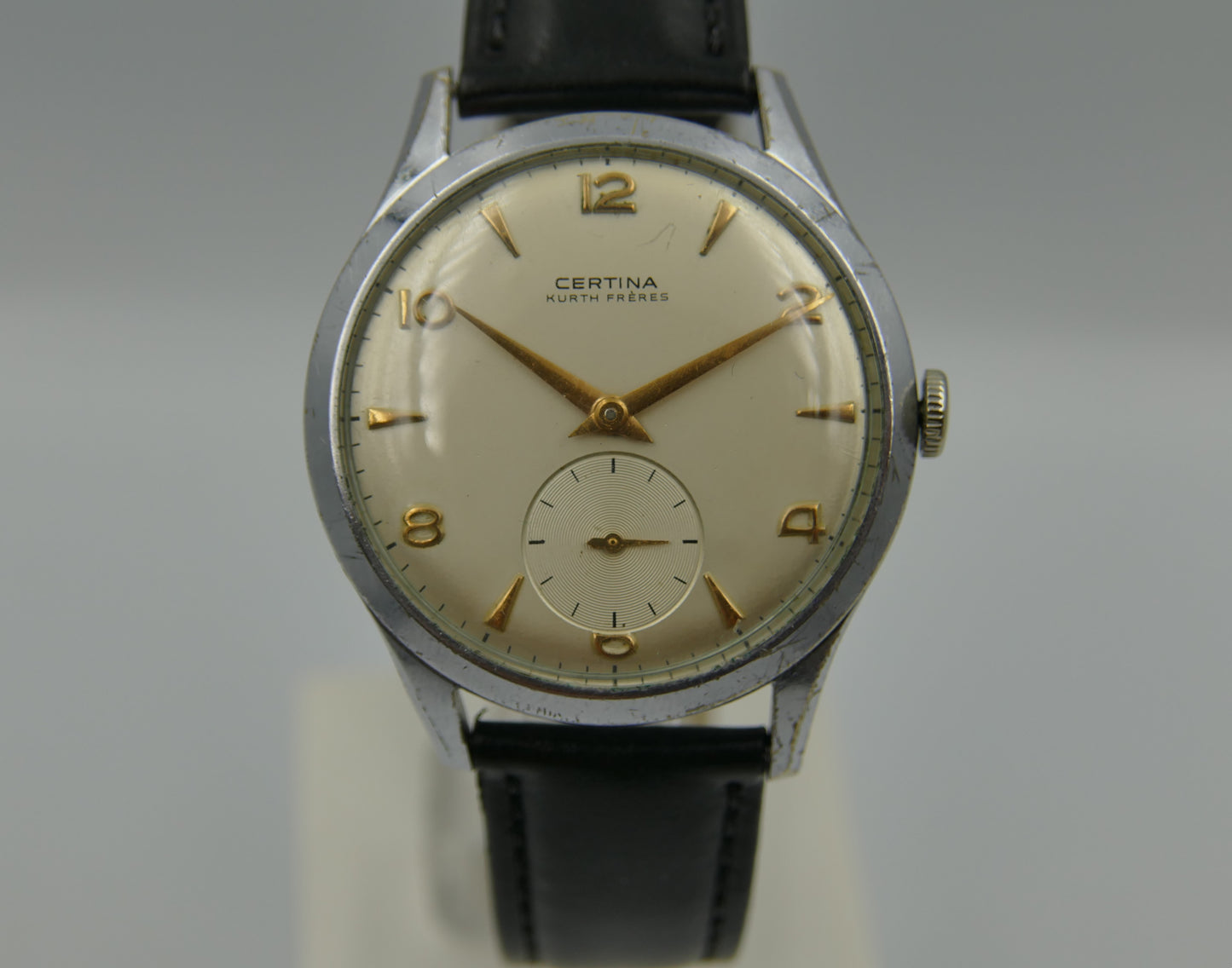 50's vintage watch mens jumbo oversize 37mm Certina manual wind cal. KF 330