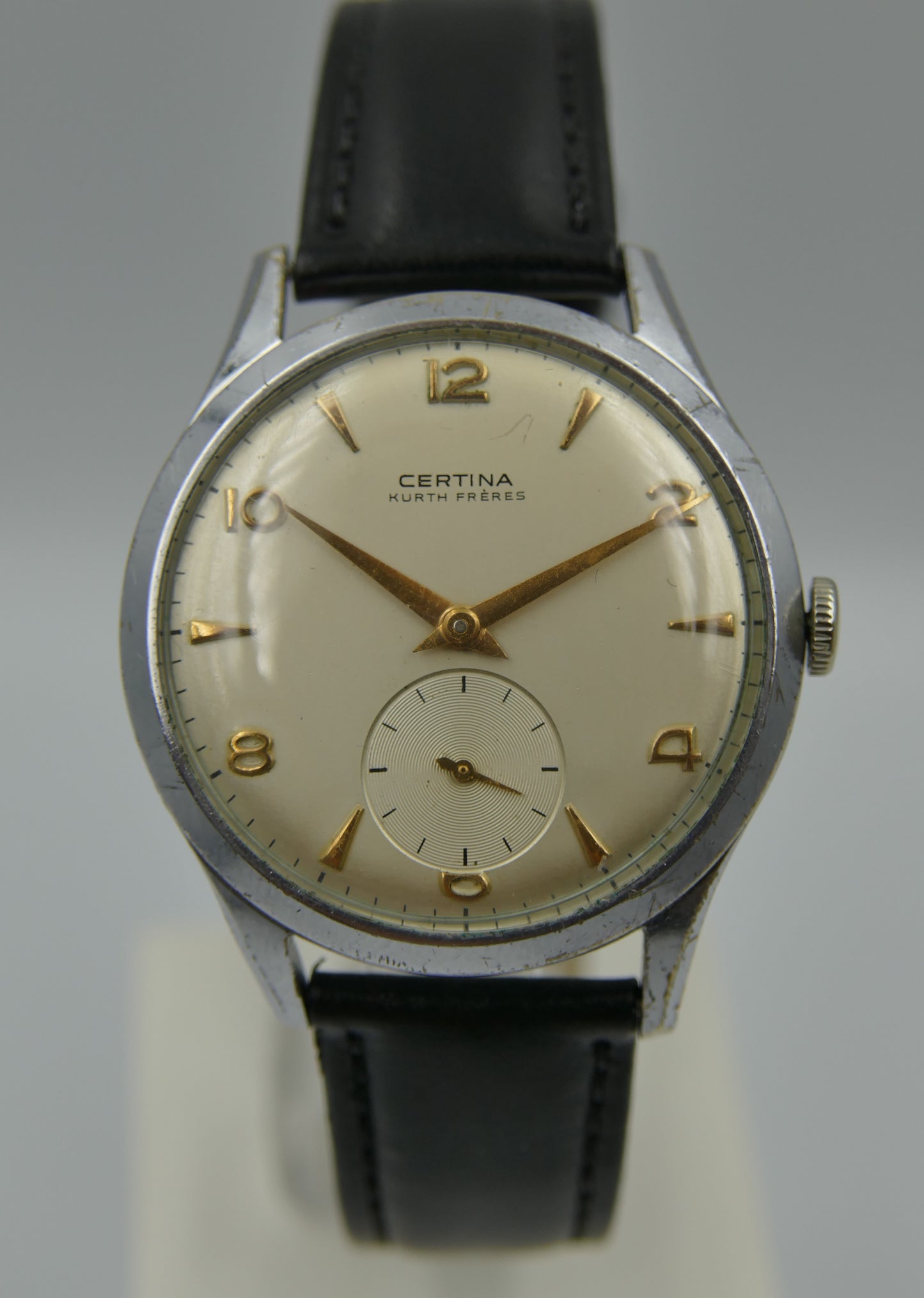 50's vintage watch mens jumbo oversize 37mm Certina manual wind cal. KF 330