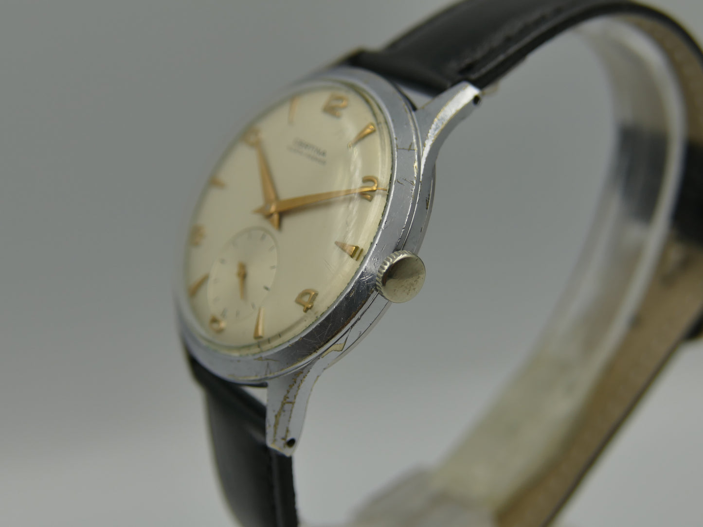 50's vintage watch mens jumbo oversize 37mm Certina manual wind cal. KF 330