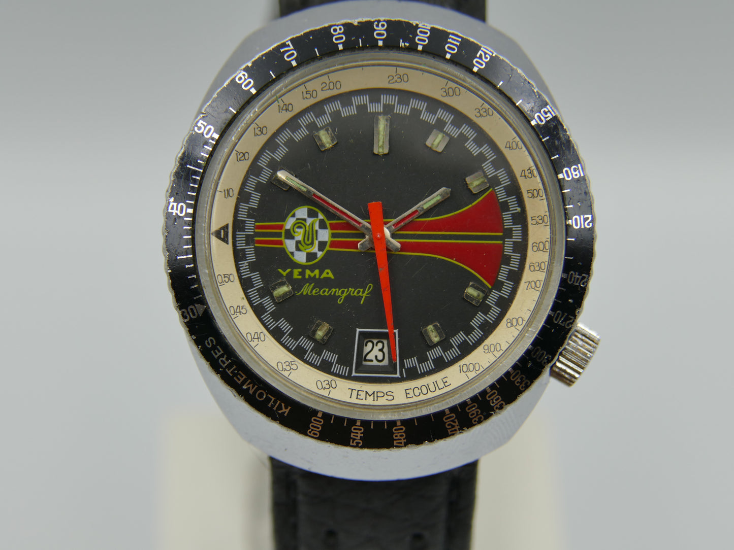 70's vintage watch mens racing Yema Meangraf hand wind FE 140-1 serviced RARE