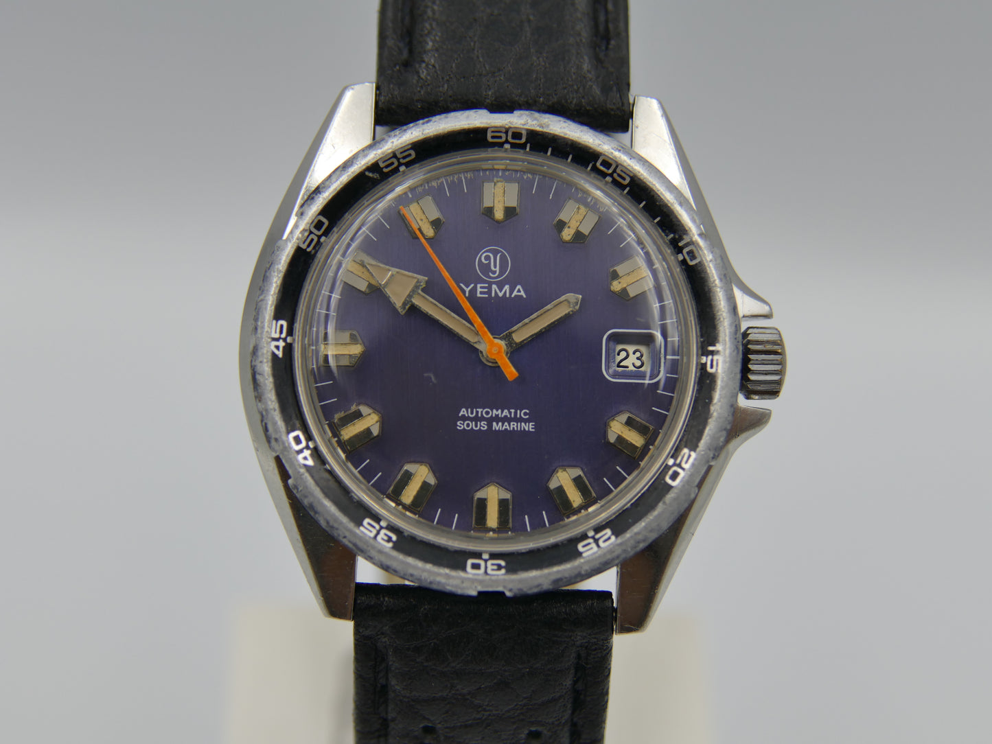 80s vintage watch mens Yema Sous marine diver automatic FE 4611A Steel RARE