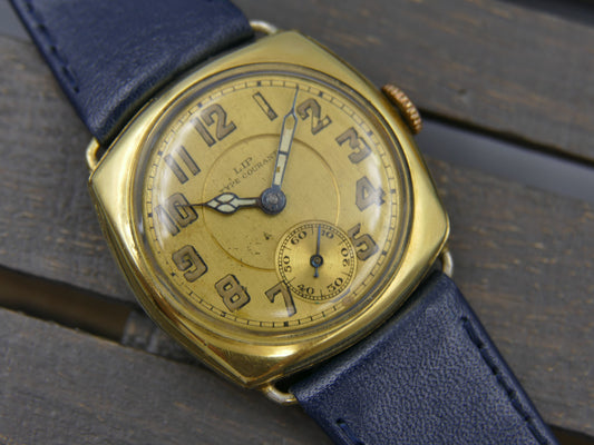 10's WW1 vintage watch mens military LIP Type Courant trench cushion hand wind