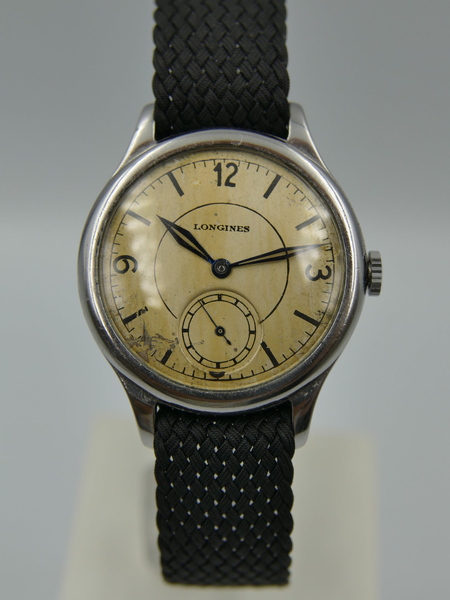 30's vintage watch mens military calatrava longines manual wind 12.68z rare