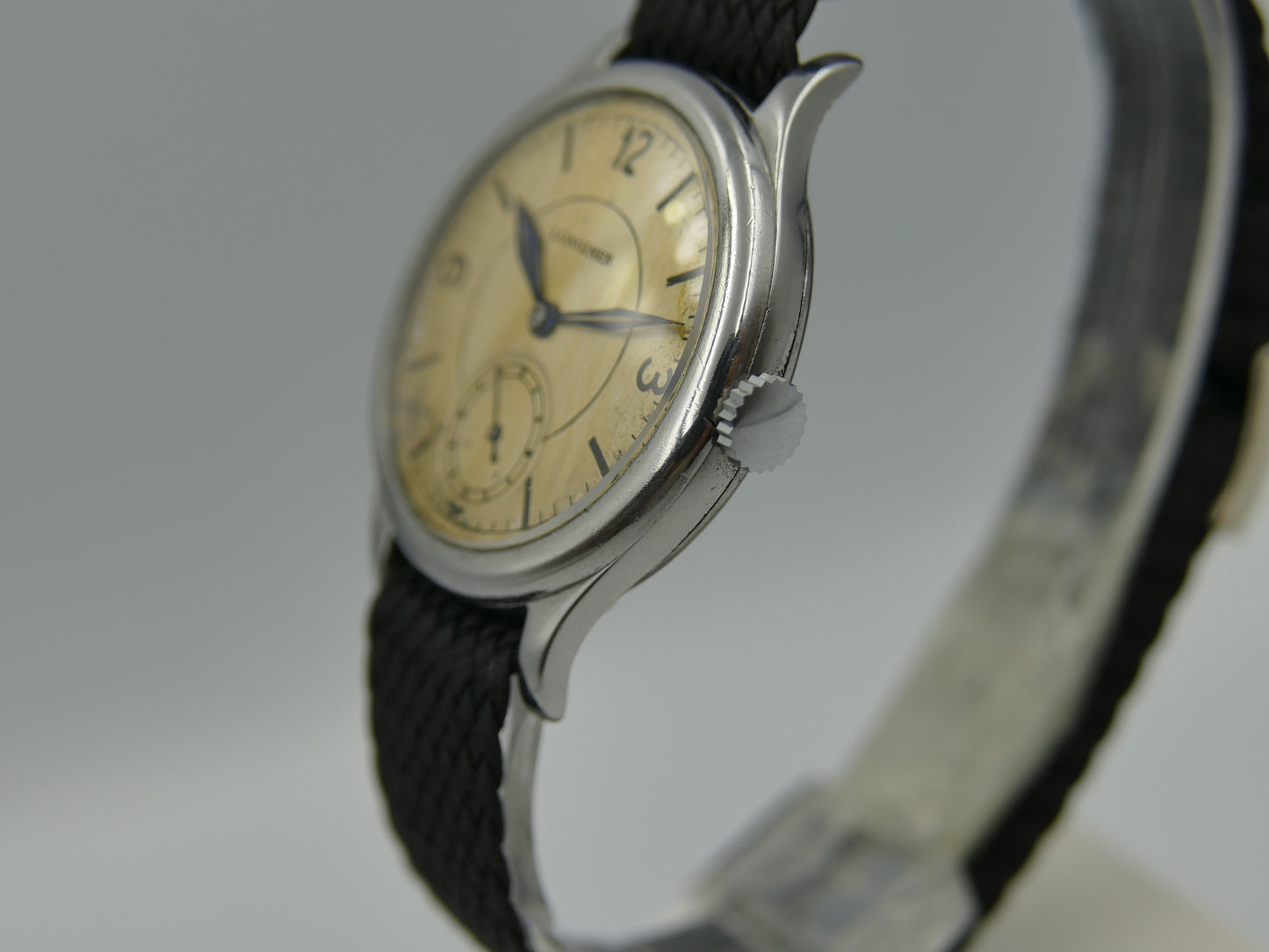 30's vintage watch mens military calatrava longines manual wind 12.68z rare