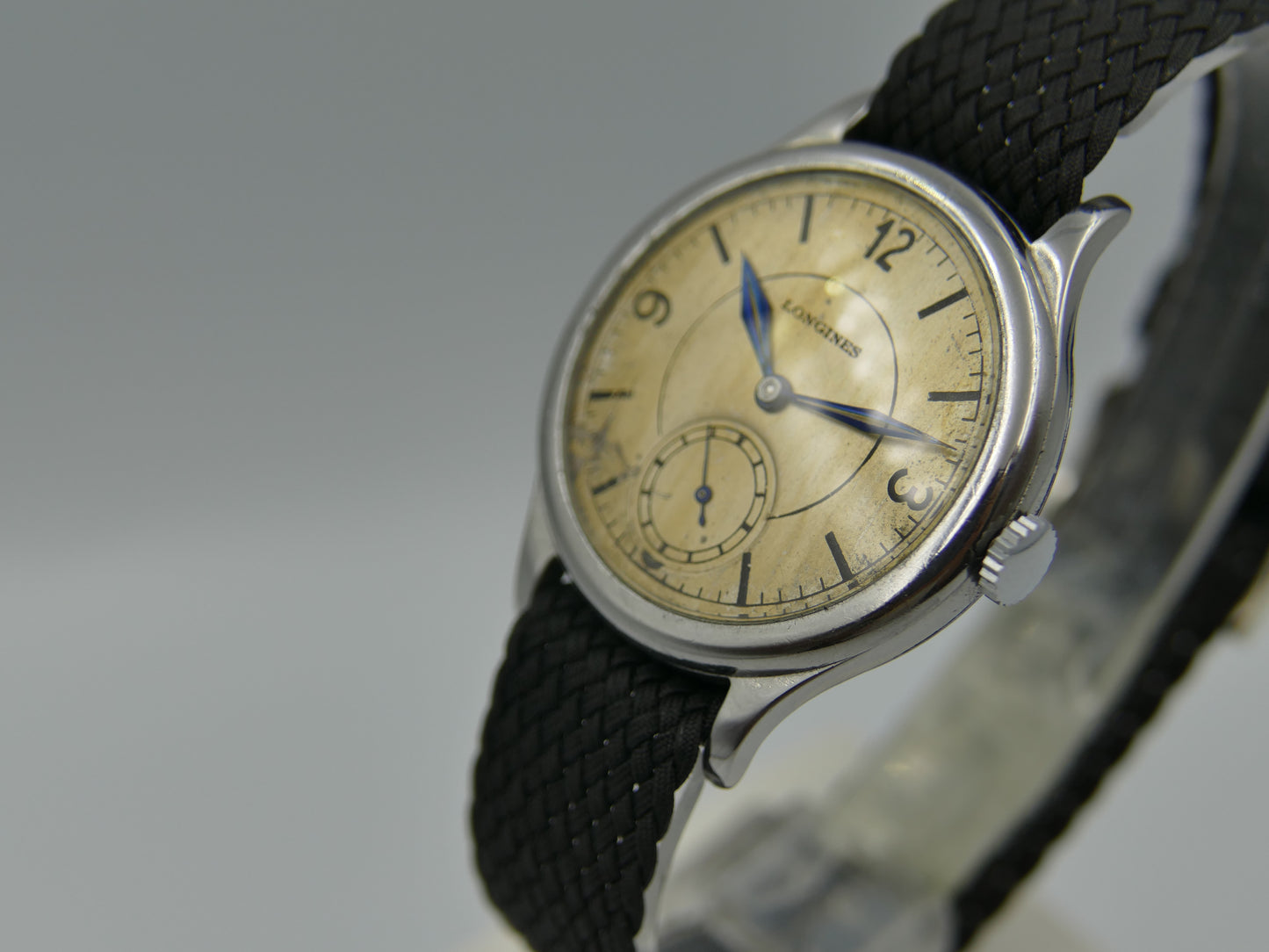 30's vintage watch mens military calatrava longines manual wind 12.68z rare