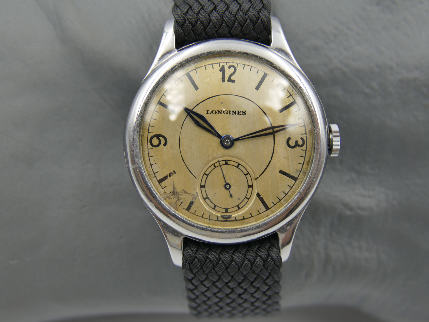 30's vintage watch mens military calatrava longines manual wind 12.68z rare