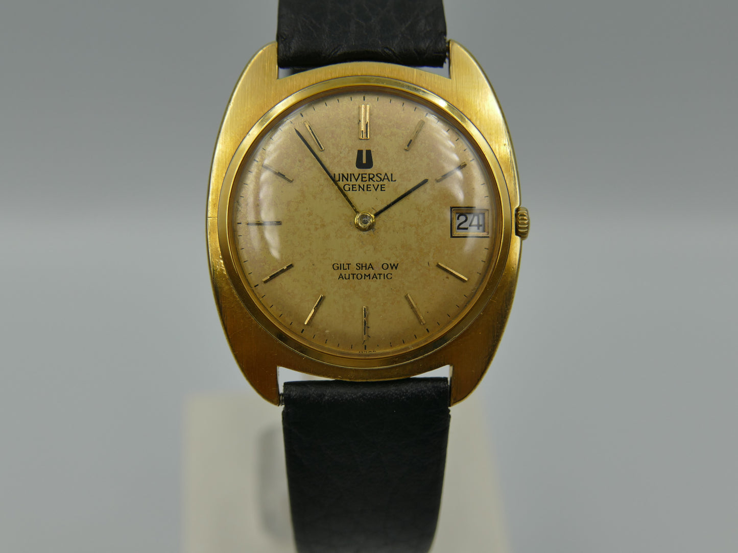 70's vintage watch mens Universal Geneve gilt shadow ref 567103 automatic thin