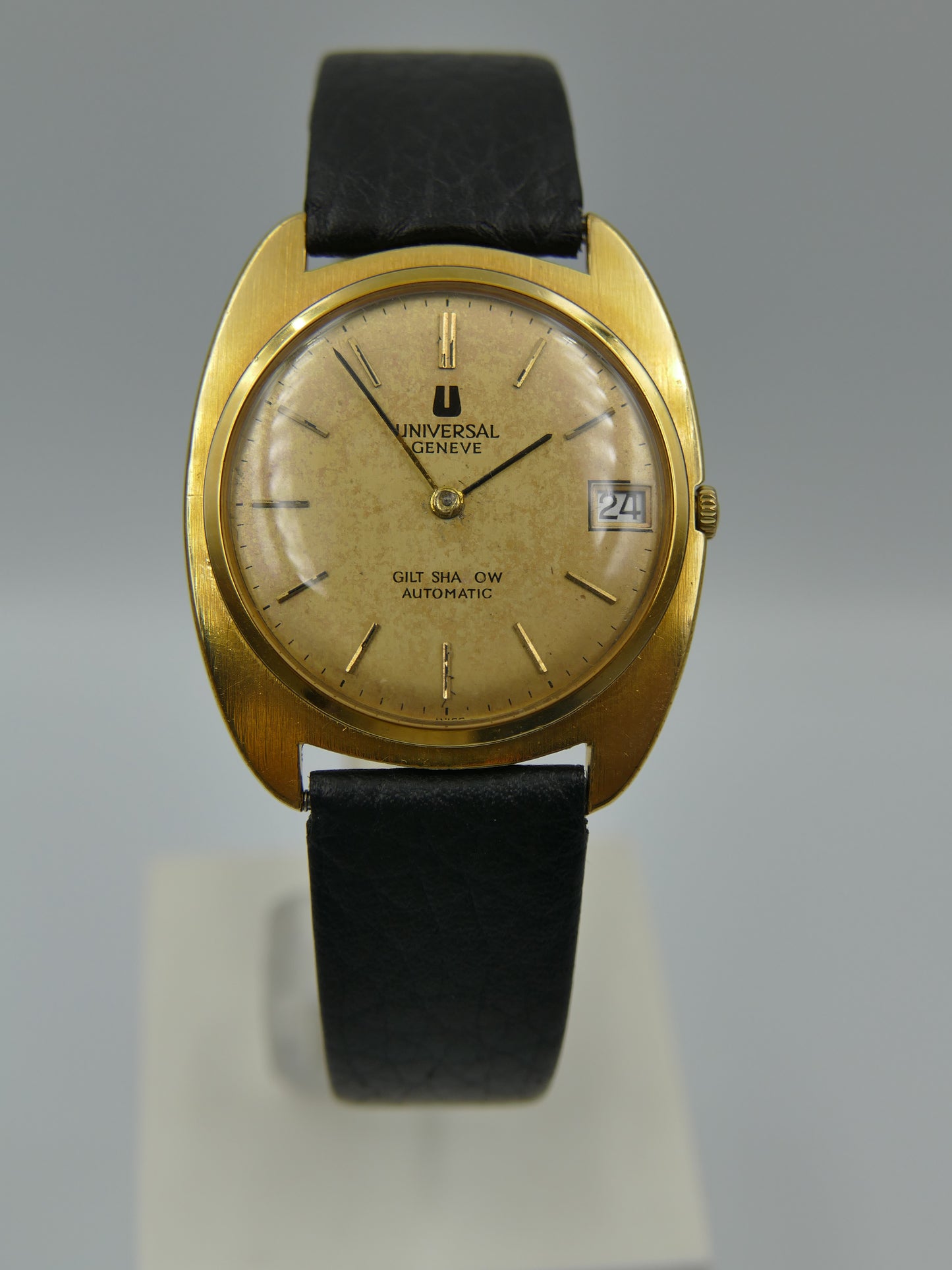 70's vintage watch mens Universal Geneve gilt shadow ref 567103 automatic thin