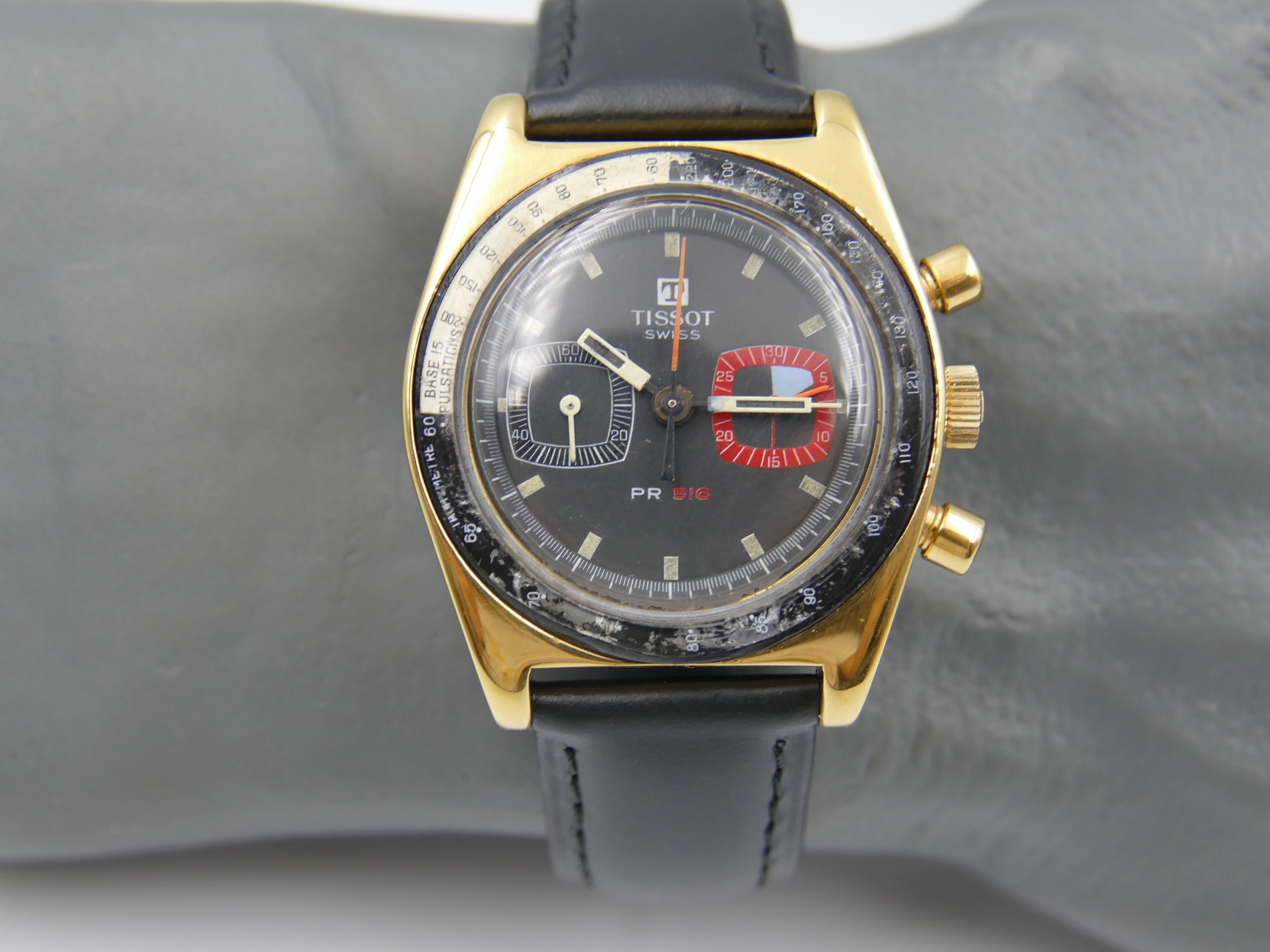70's vintage watch mens Tissot PR 516 chronograph cal. 872 Lemania