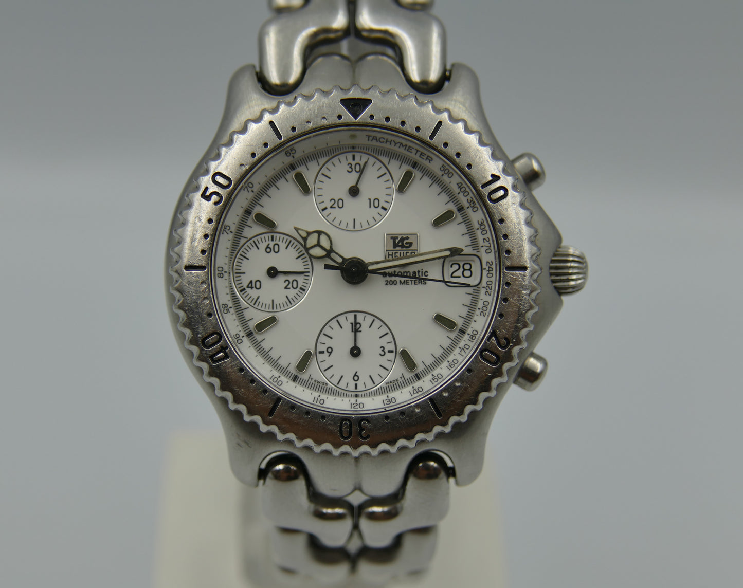 90's vintage mens Tag Heuer S/EL link CG 2110 RO automatic chronograph vj 7750