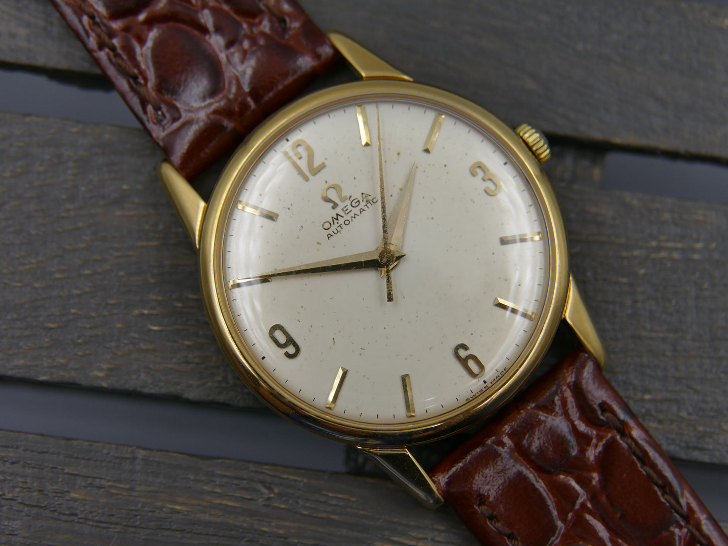 60's vintage watch mens Omega ref. 14748 SC-61 gold pl 33mm automatic cal. 552