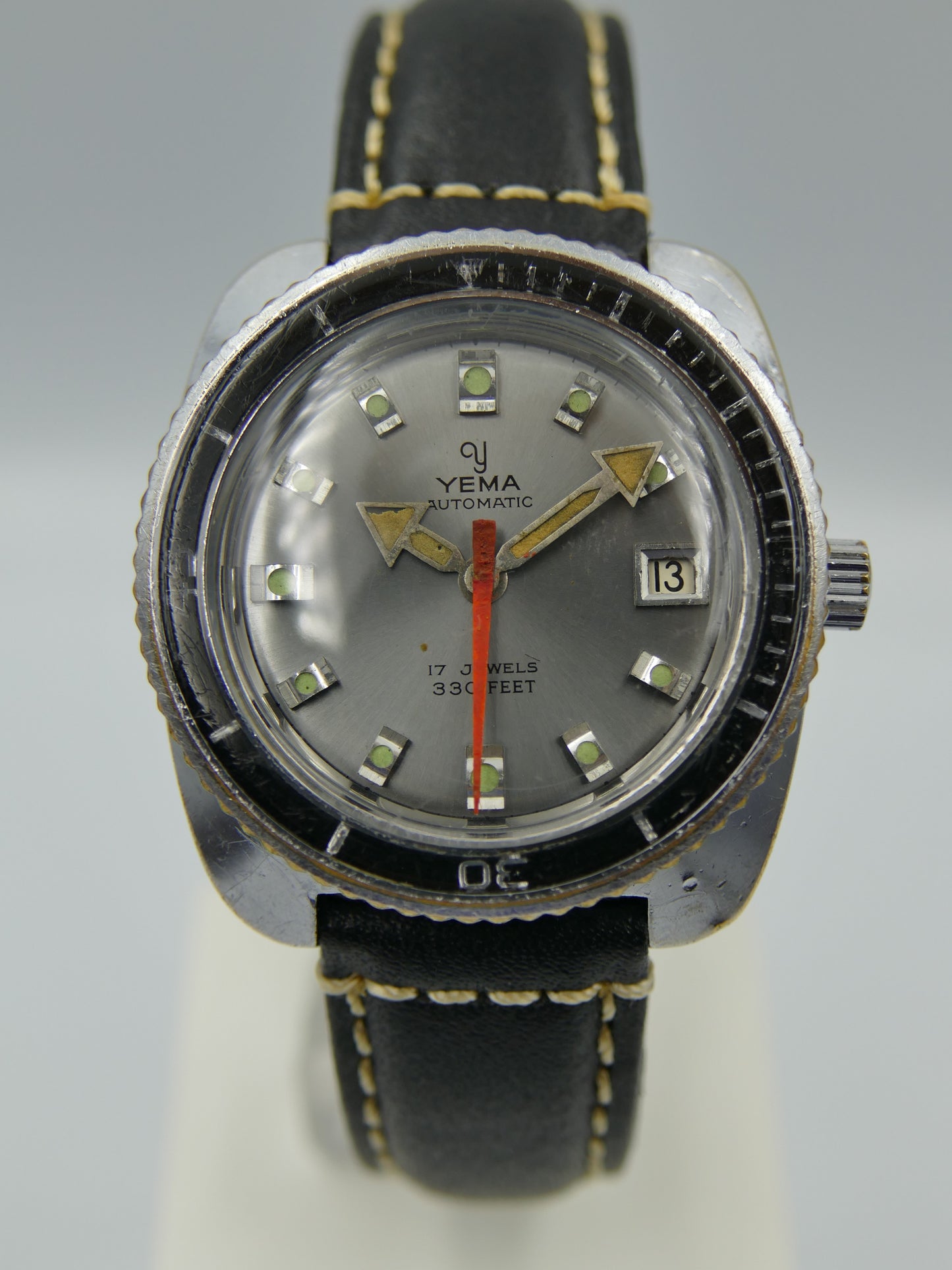 70's vintage watch mens Yema diver plongee automatic FE 3611