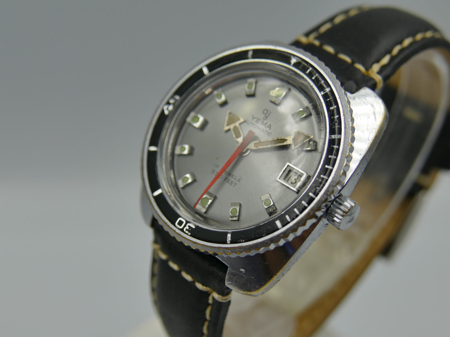 70's vintage watch mens Yema diver plongee automatic FE 3611