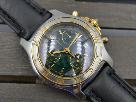 Watch mens Philip Watch Chronograph quartz ETA 251.262 steel case 42mm RARE