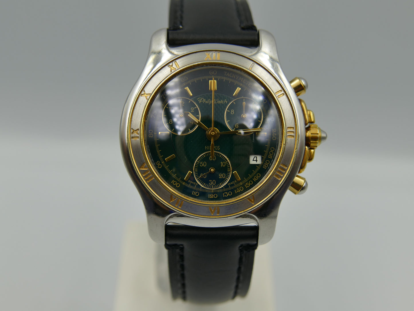 Watch mens Philip Watch Chronograph quartz ETA 251.262 steel case 42mm RARE