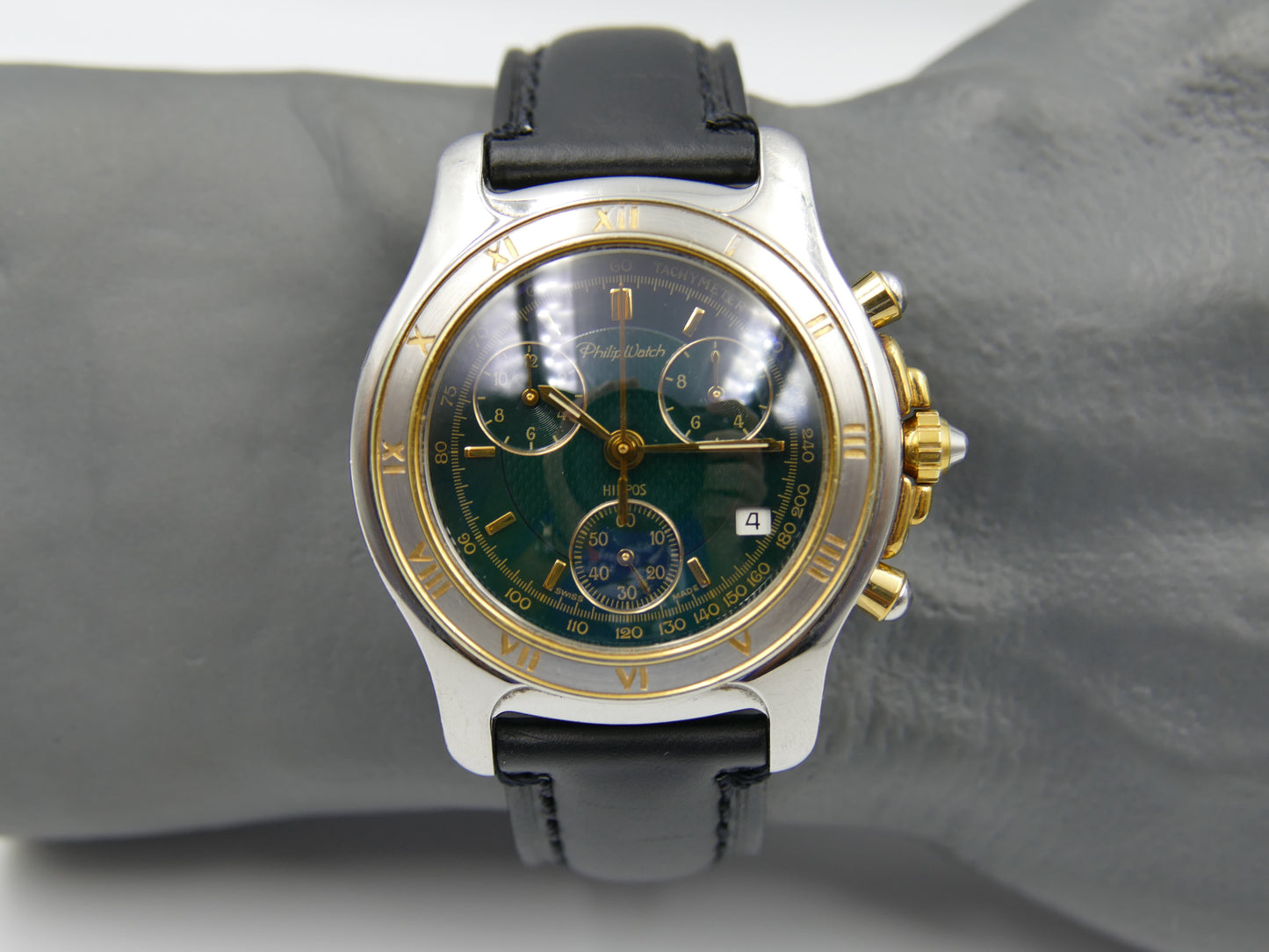 Watch mens Philip Watch Chronograph quartz ETA 251.262 steel case 42mm RARE