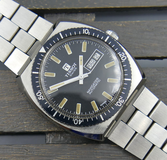 70s vintage watch mens diver Tissot Navigator ref 46916 automatic cal. 2571