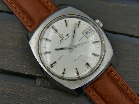 70's vintage watch mens Certina ref 5801 189 blue ribbon automatic cal. 25-651