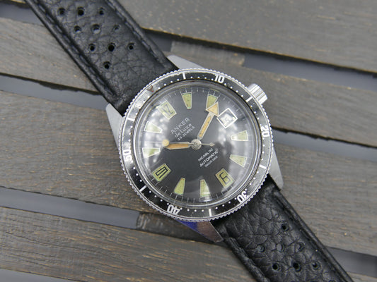 60's vintage watch mens Anker de luxe SKIN DIVER ref 8755 Pre superman 37mm