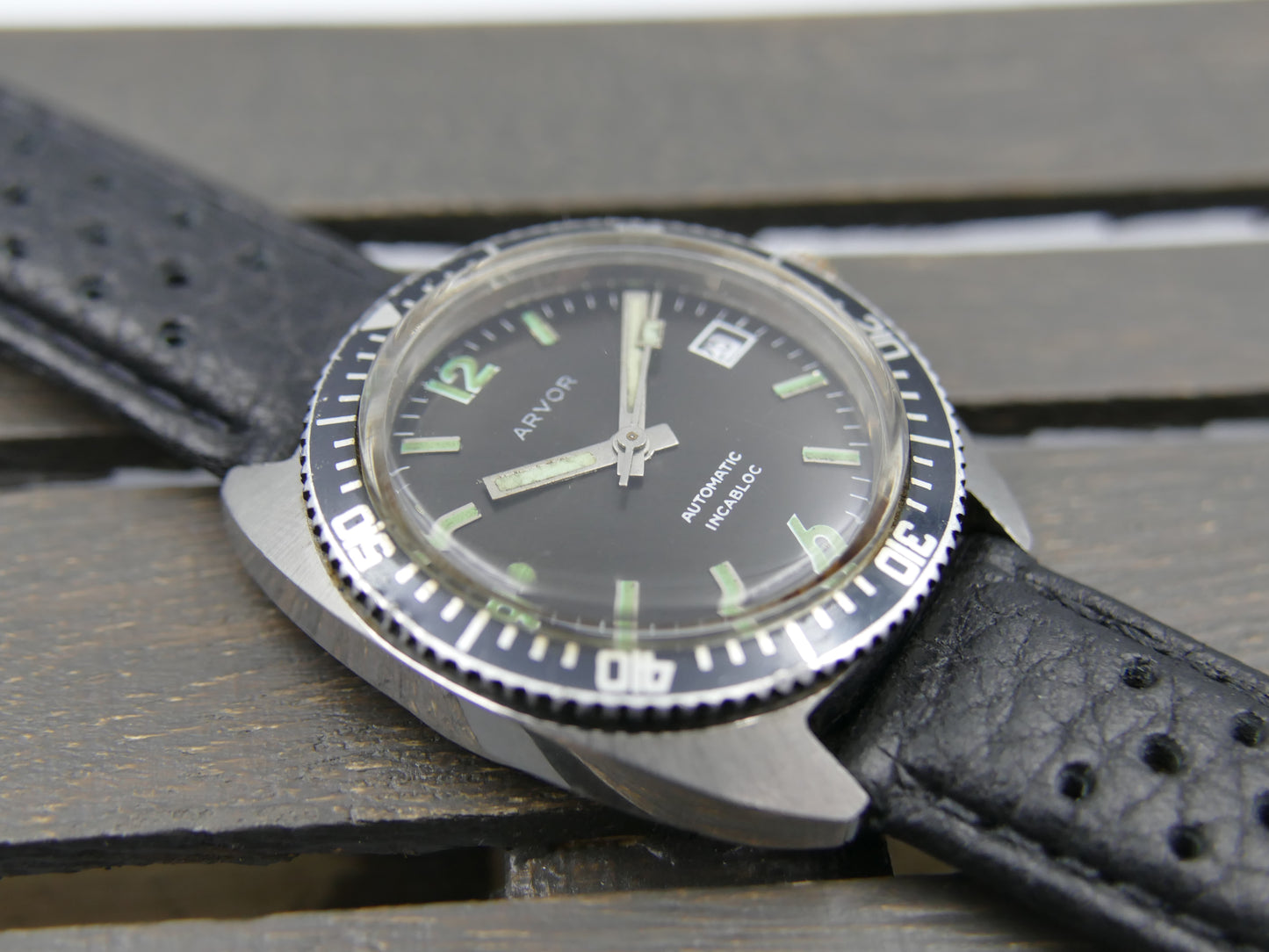 vintage watch mens diver Arvor automatic FE steel