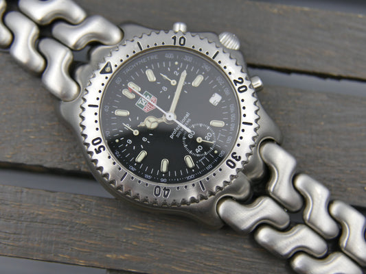 90's vintage watch mens TAG Heuer Link Chronograph CG1110 -0