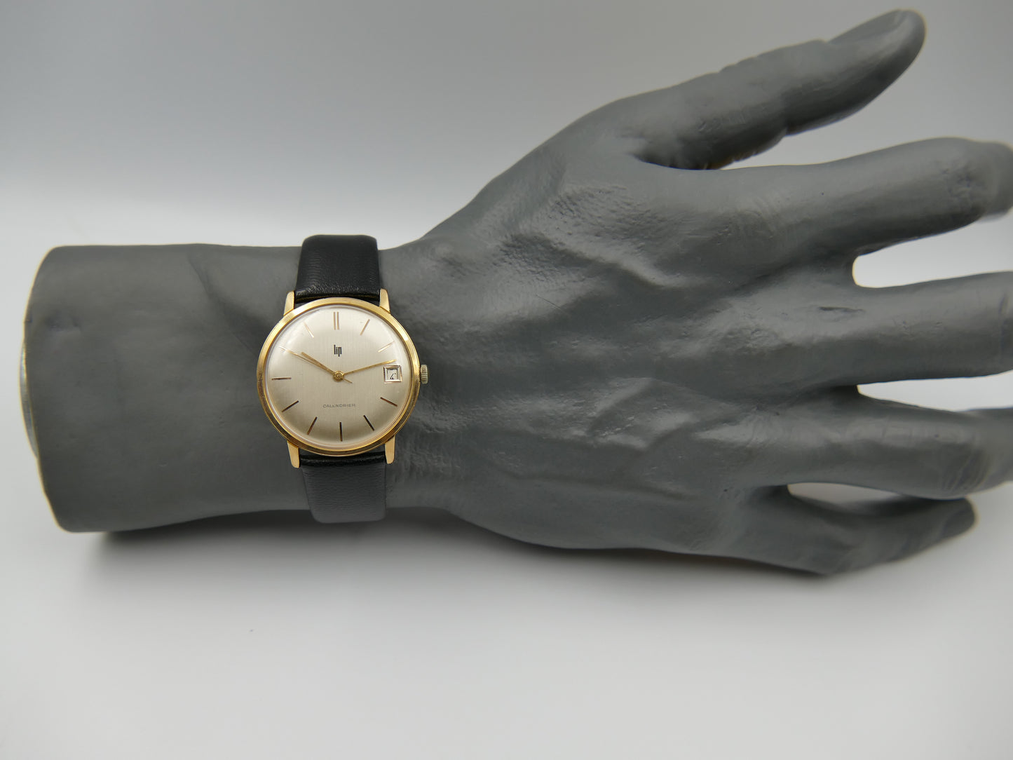 60s vintage watch mens  LIP calendrier Calendar monobloc entirely gold-plated R136