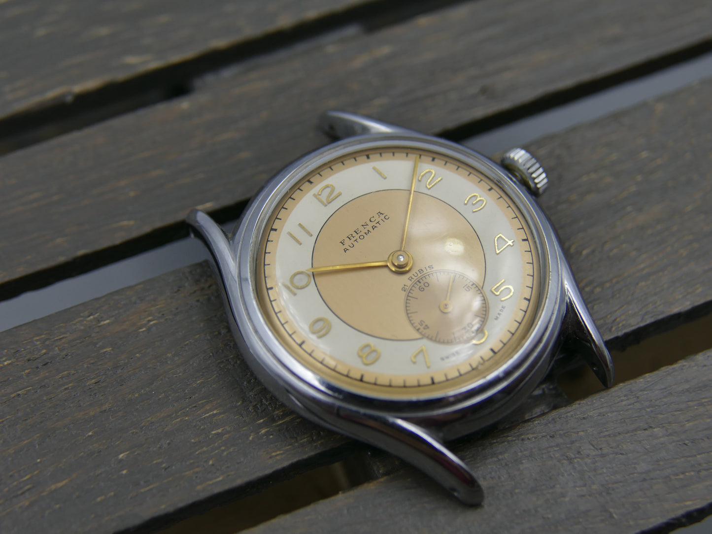 40's vintage watch mens swiss FRENCA buser freres automatic N.O.S