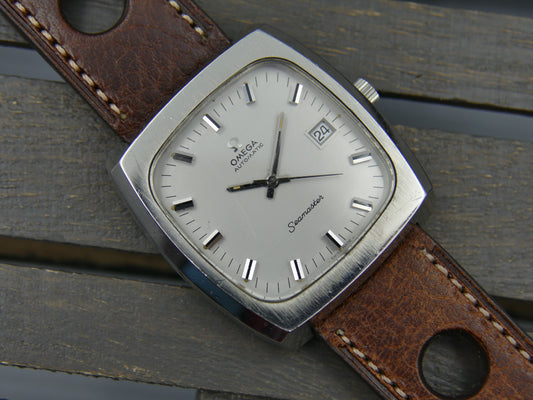 70s vintage watch mens Omega Seamaster ref. 166.0138 automatic 1012 Big Square tv