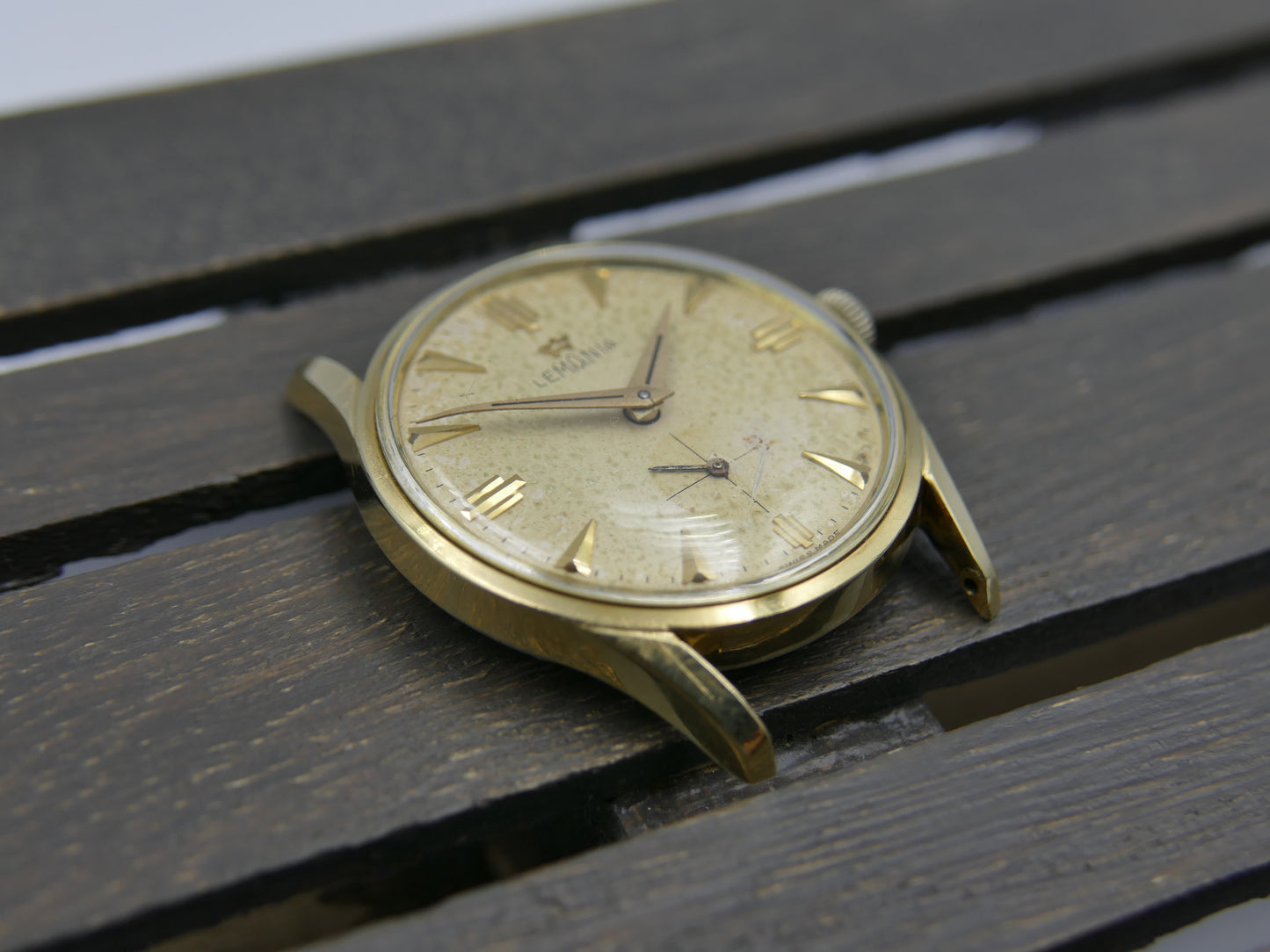 60s vintage watch mens Lemania ref. 918 -2 KO cal. 3000 gold pl serviced