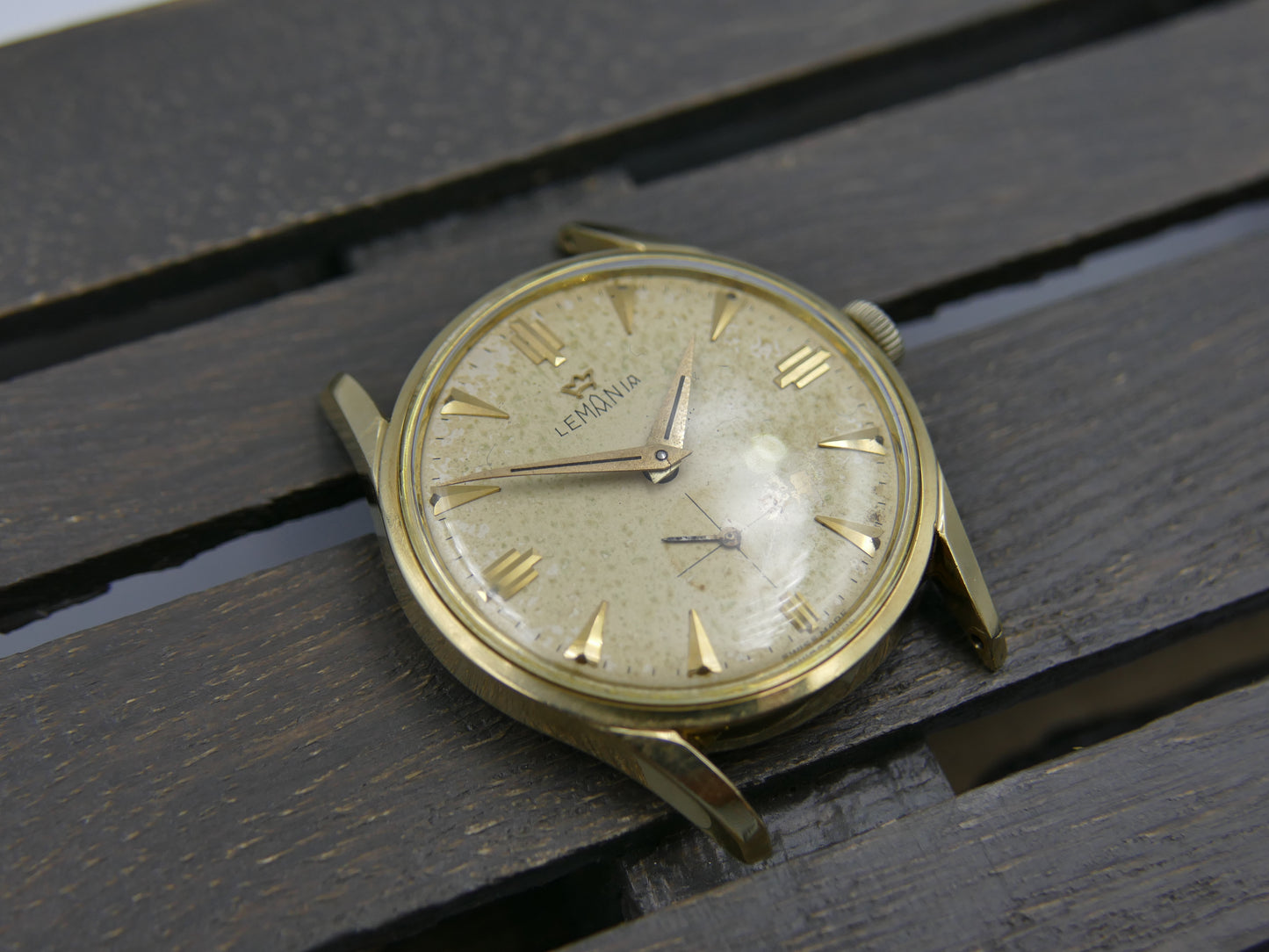 60s vintage watch mens Lemania ref. 918 -2 KO cal. 3000 gold pl serviced