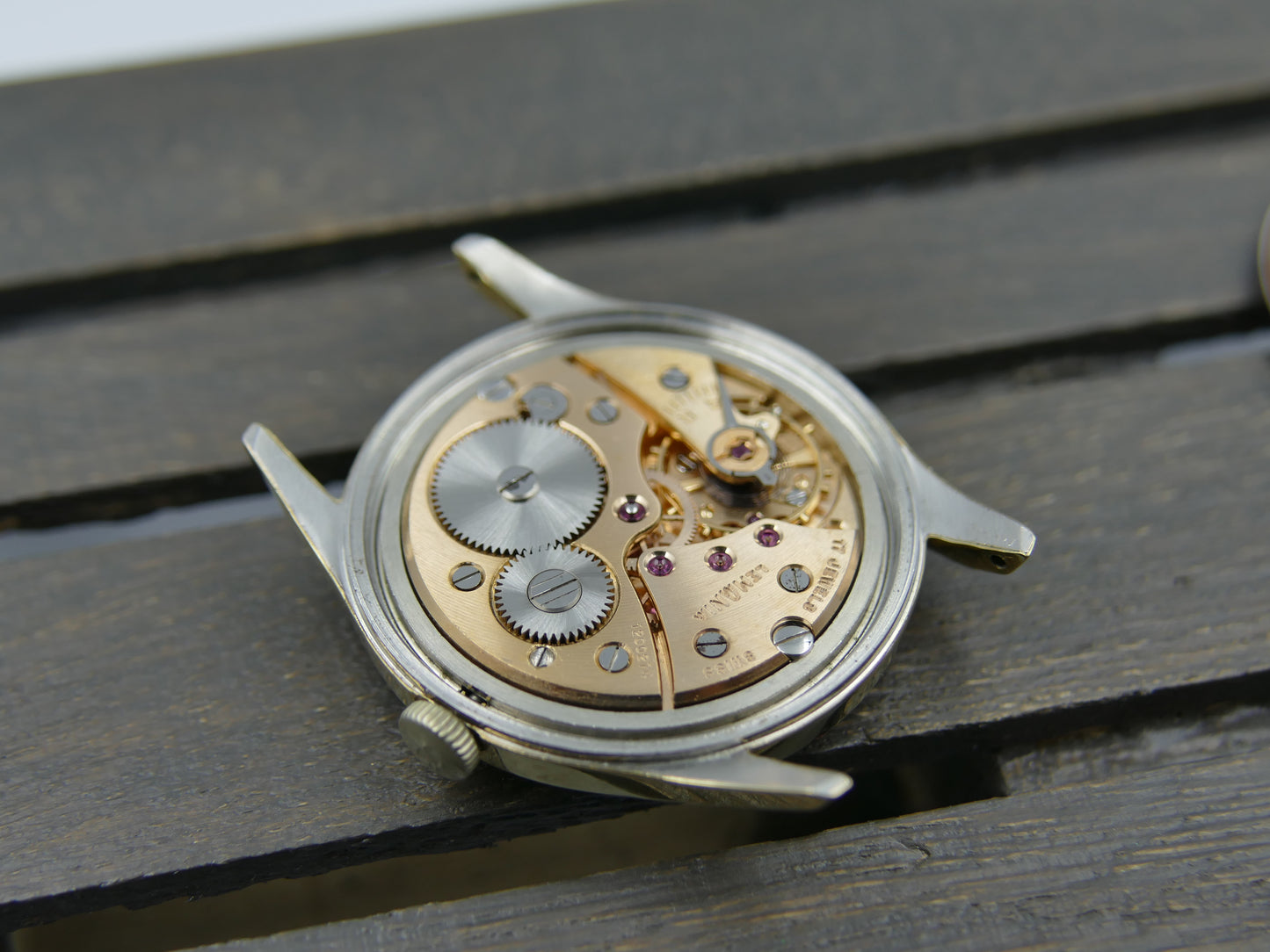 60s vintage watch mens Lemania ref. 918 -2 KO cal. 3000 gold pl serviced