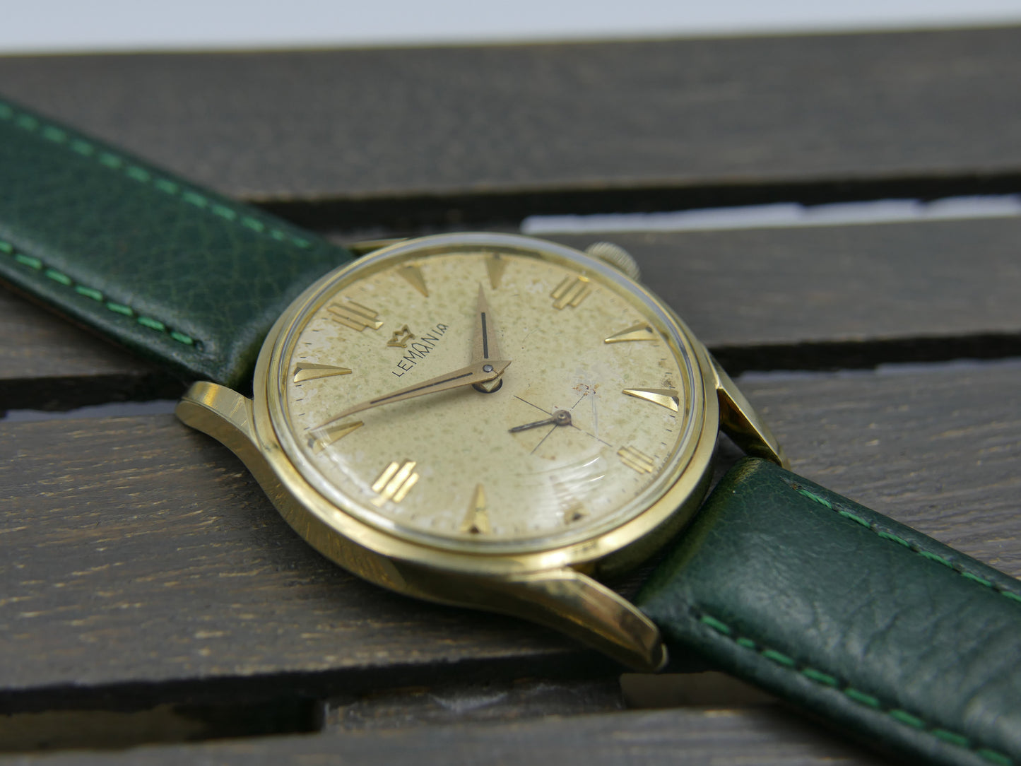 60s vintage watch mens Lemania ref. 918 -2 KO cal. 3000 gold pl serviced