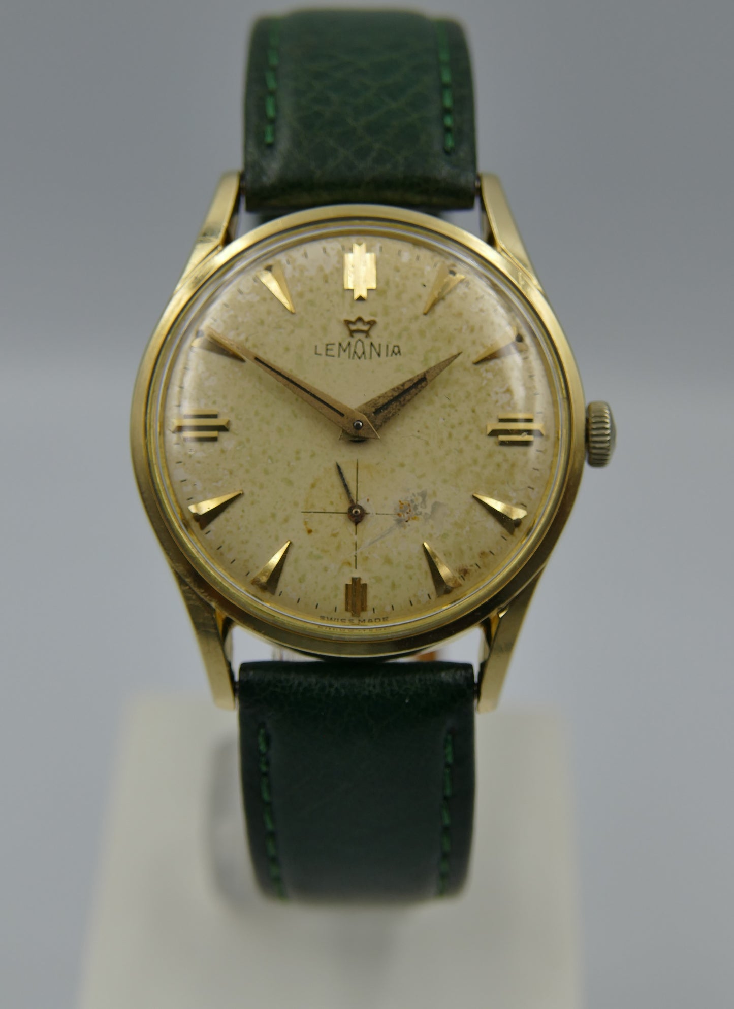 60s vintage watch mens Lemania ref. 918 -2 KO cal. 3000 gold pl serviced