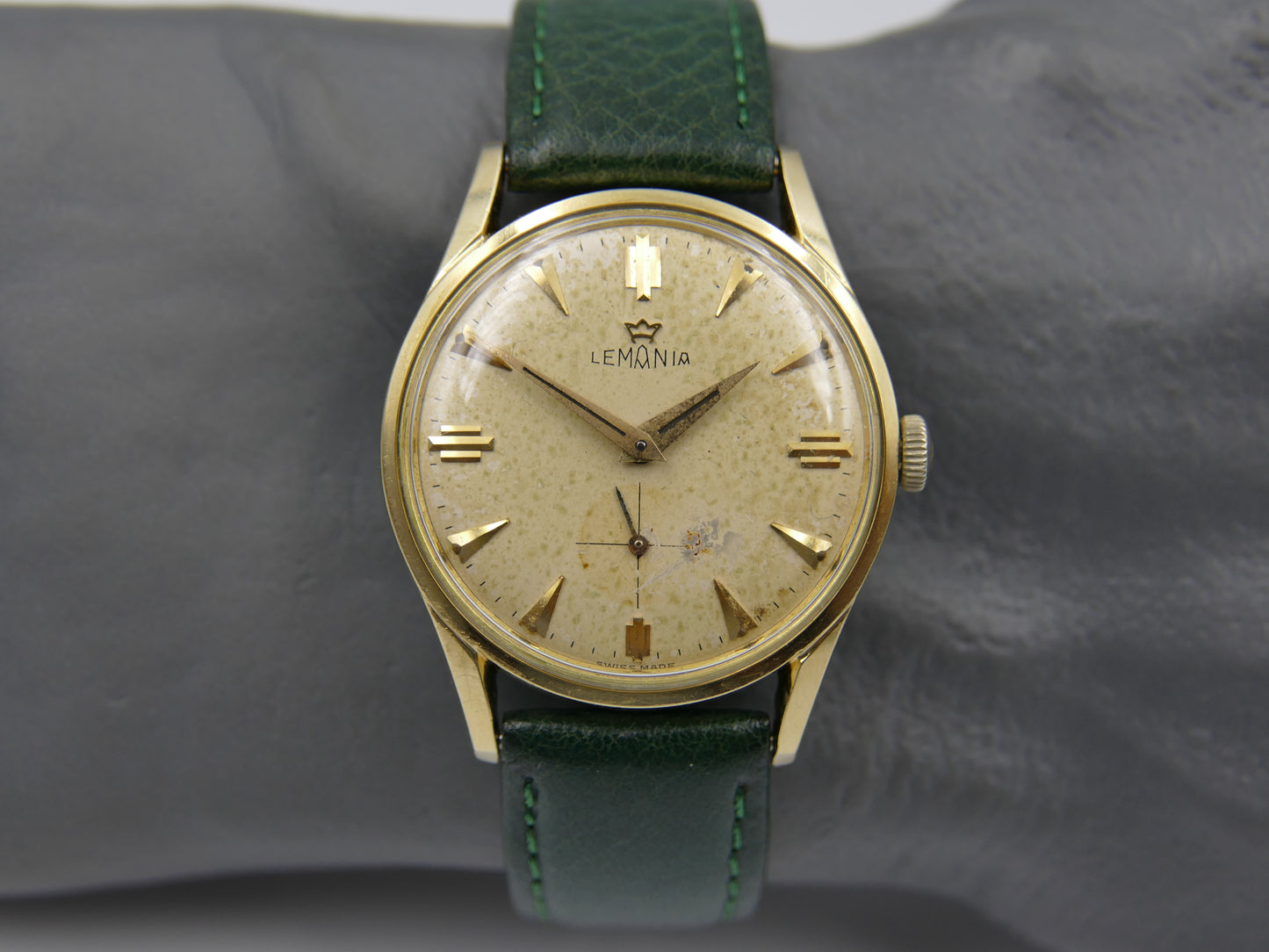 60s vintage watch mens Lemania ref. 918 -2 KO cal. 3000 gold pl serviced