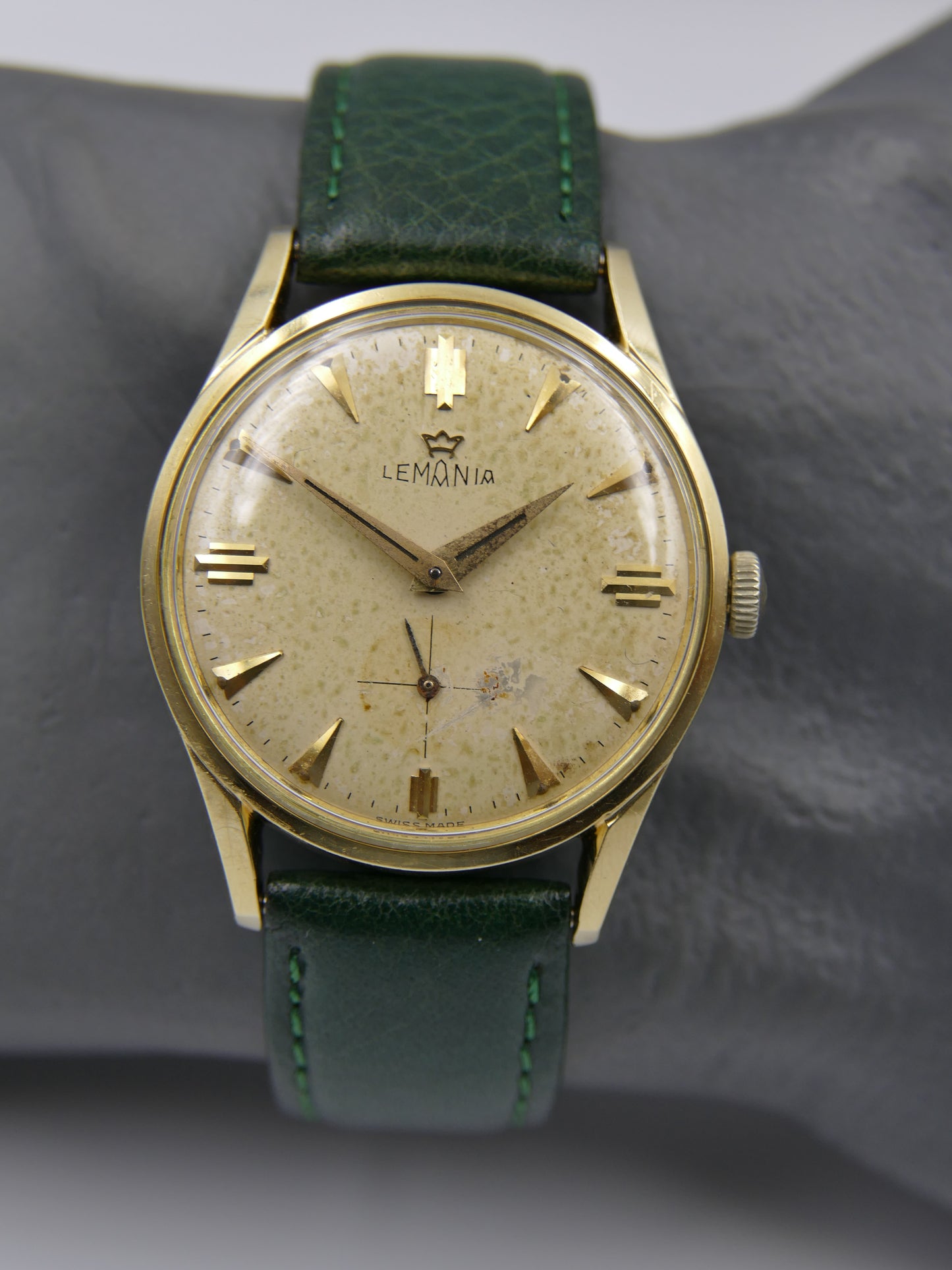 60s vintage watch mens Lemania ref. 918 -2 KO cal. 3000 gold pl serviced