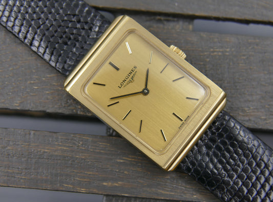 70s vintage watch mens Rectangular Dress tank Longines 5045.2 cal. L817.4 N.O.S