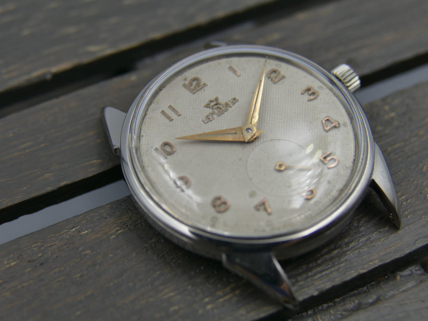 60s vintage watch mens Lemania ref. 298 /4 cal. 3000 honey dial serviced