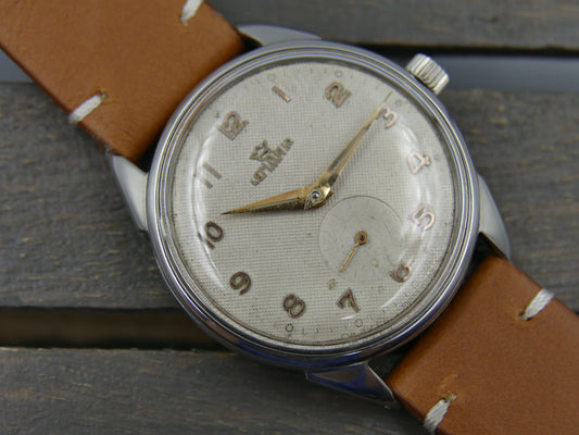 60s vintage watch mens Lemania ref. 298 /4 cal. 3000 honey dial serviced
