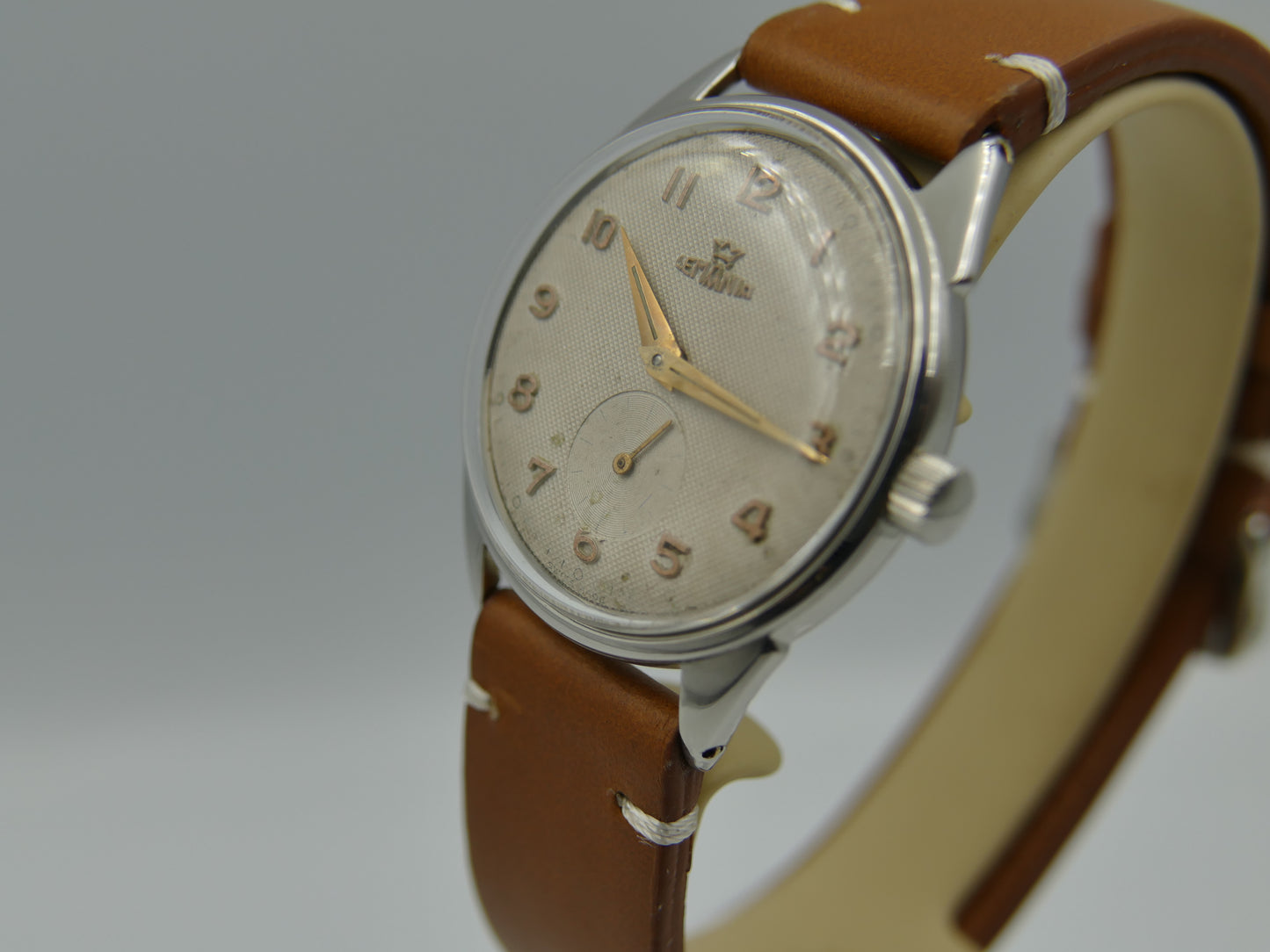 60s vintage watch mens Lemania ref. 298 /4 cal. 3000 honey dial serviced